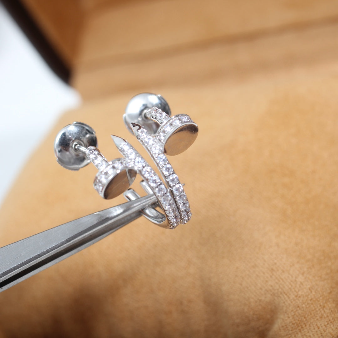 [Elara jewelsry ]JUSTE EARRINGS 12.75MM SILVER DIAMOND