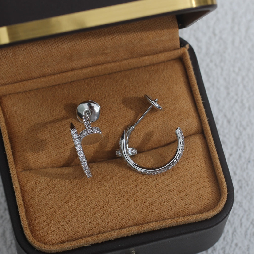 [Elara jewelsry ]JUSTE EARRINGS 12.75MM SILVER DIAMOND