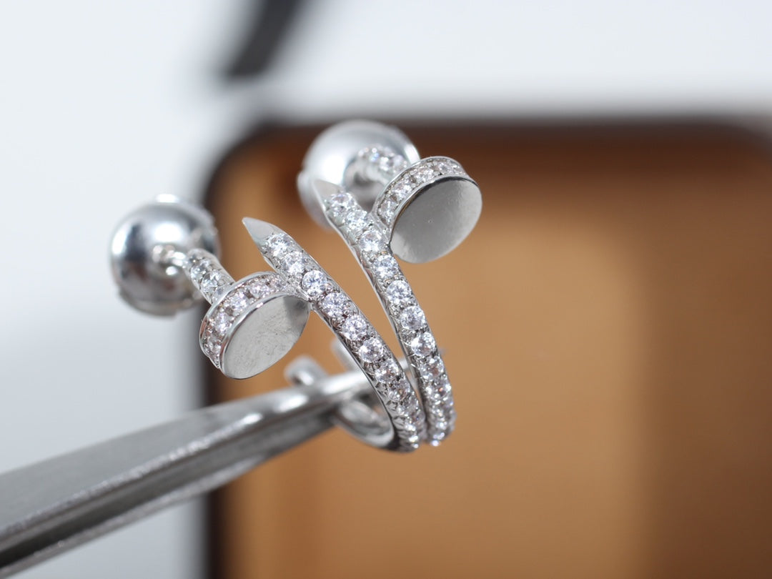 [Elara jewelsry ]JUSTE EARRINGS 12.75MM SILVER DIAMOND