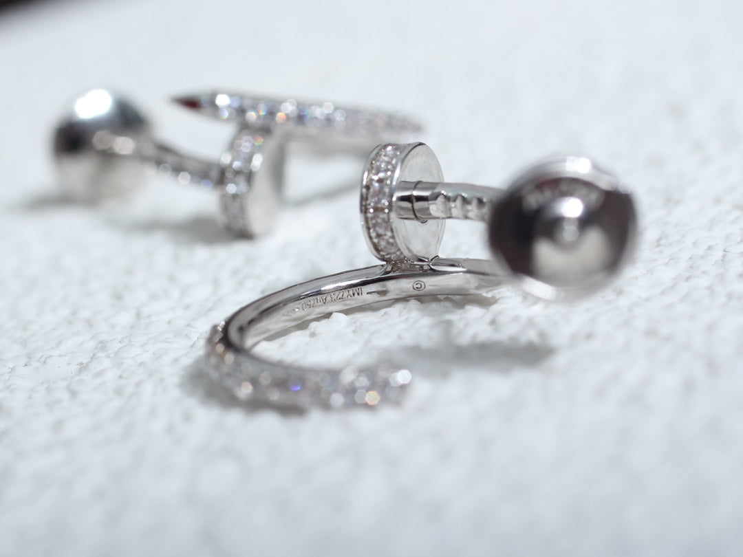 [Elara jewelsry ]JUSTE EARRINGS 12.75MM SILVER DIAMOND