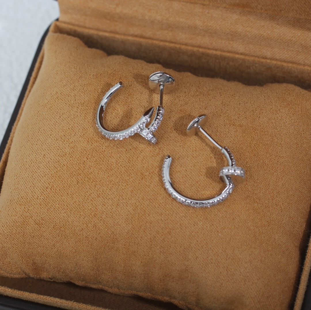 [Elara jewelsry ]JUSTE EARRINGS 12.75MM SILVER DIAMOND