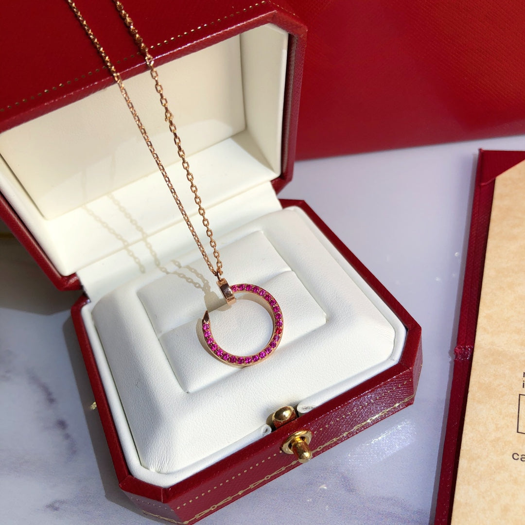 [Elara jewelsry ]JUSTE NECKLACE GOLD RED DIAMONDS