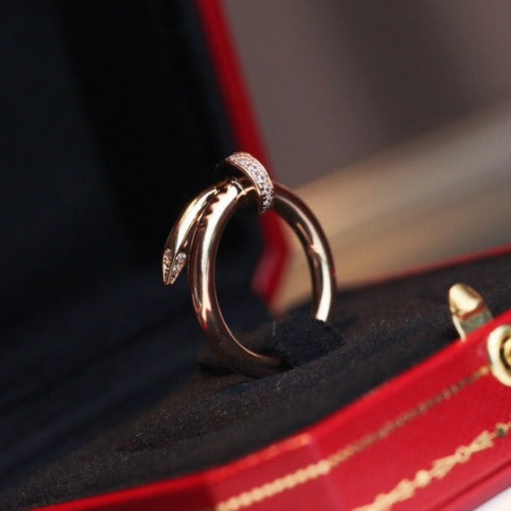 [Elara jewelsry ]JUSTE RING 2.65MM PINK GOLD DIAMOND