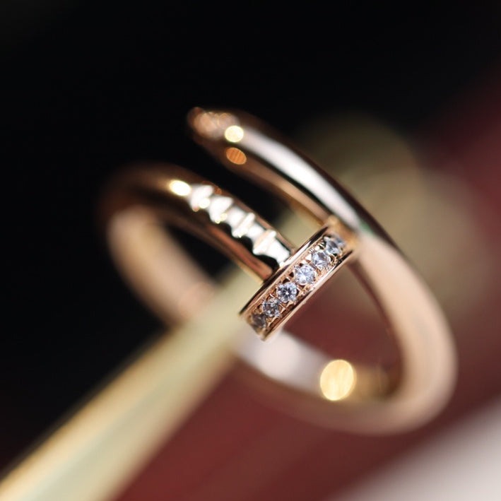 [Elara jewelsry ]JUSTE RING 2.65MM PINK GOLD DIAMOND