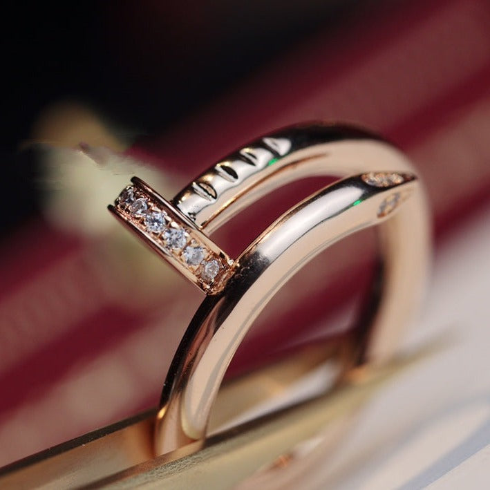 [Elara jewelsry ]JUSTE RING 2.65MM PINK GOLD DIAMOND