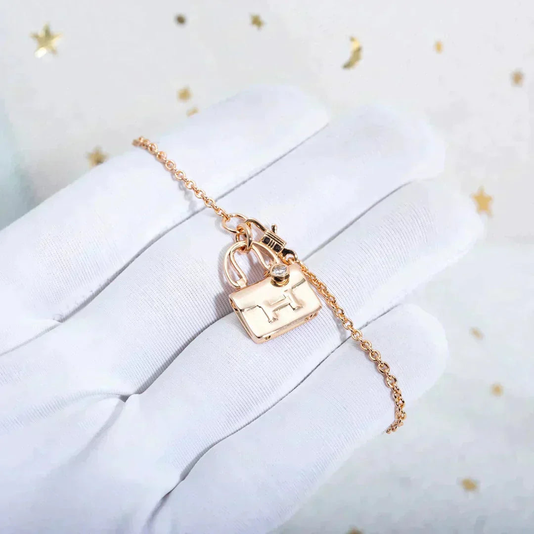 [Elara jewelsry ]AMULETTE PEDANT ROSE GOLD NECKLACE