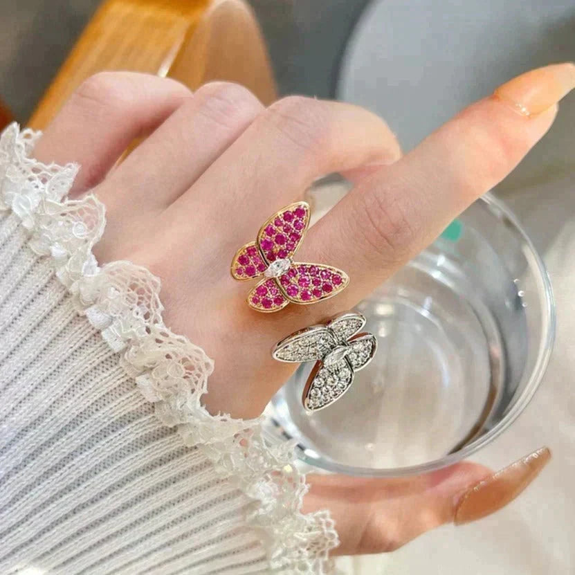 [Elara jewelsry ]TWIN BUTTERFLY DIAMOND RING