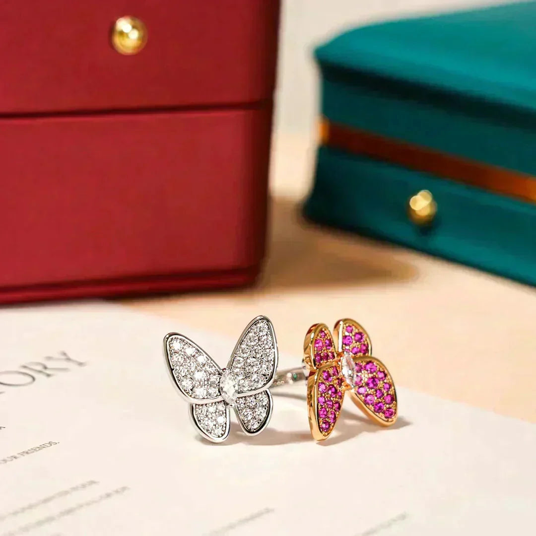 [Elara jewelsry ]TWIN BUTTERFLY DIAMOND RING