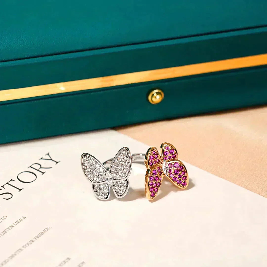 [Elara jewelsry ]TWIN BUTTERFLY DIAMOND RING
