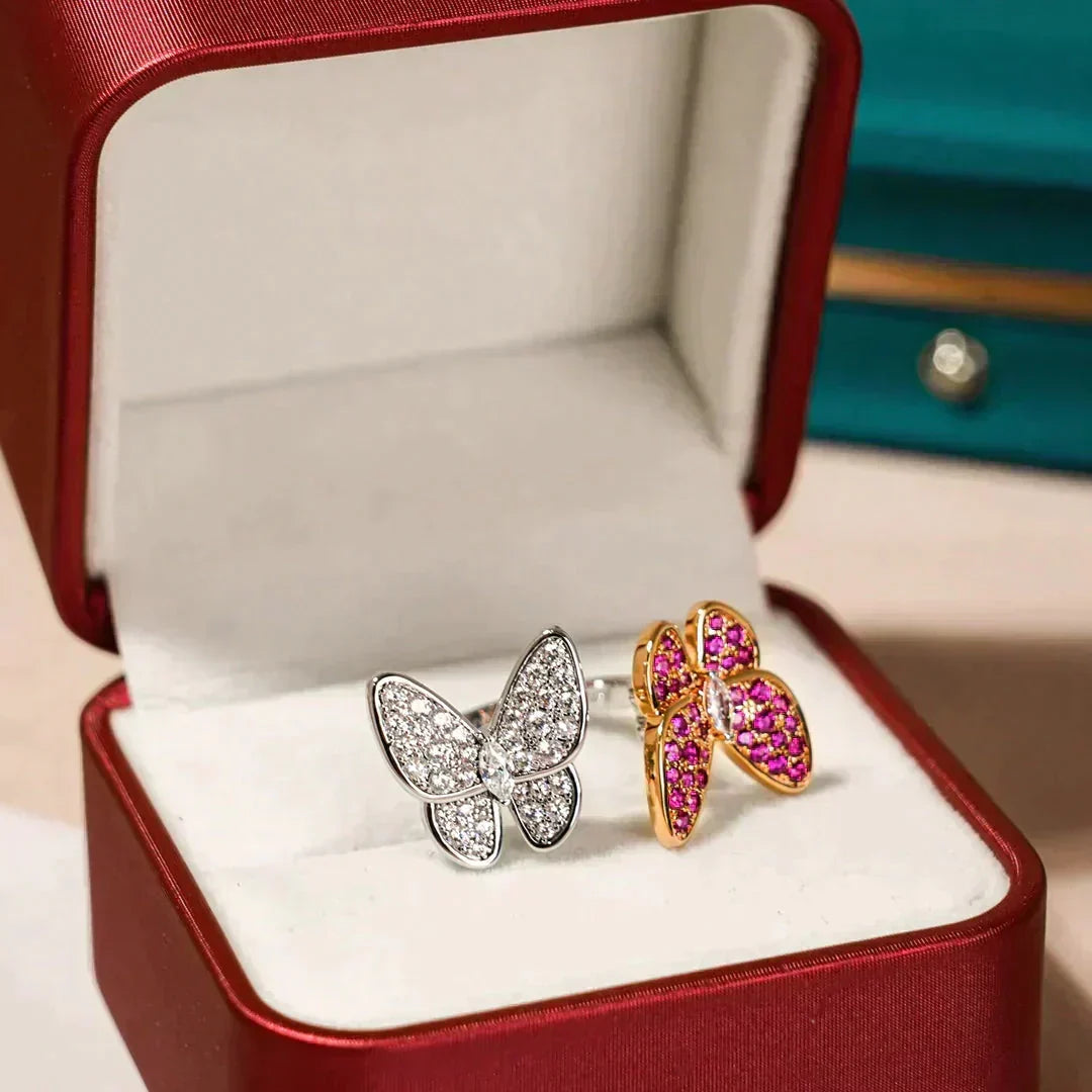 [Elara jewelsry ]TWIN BUTTERFLY DIAMOND RING