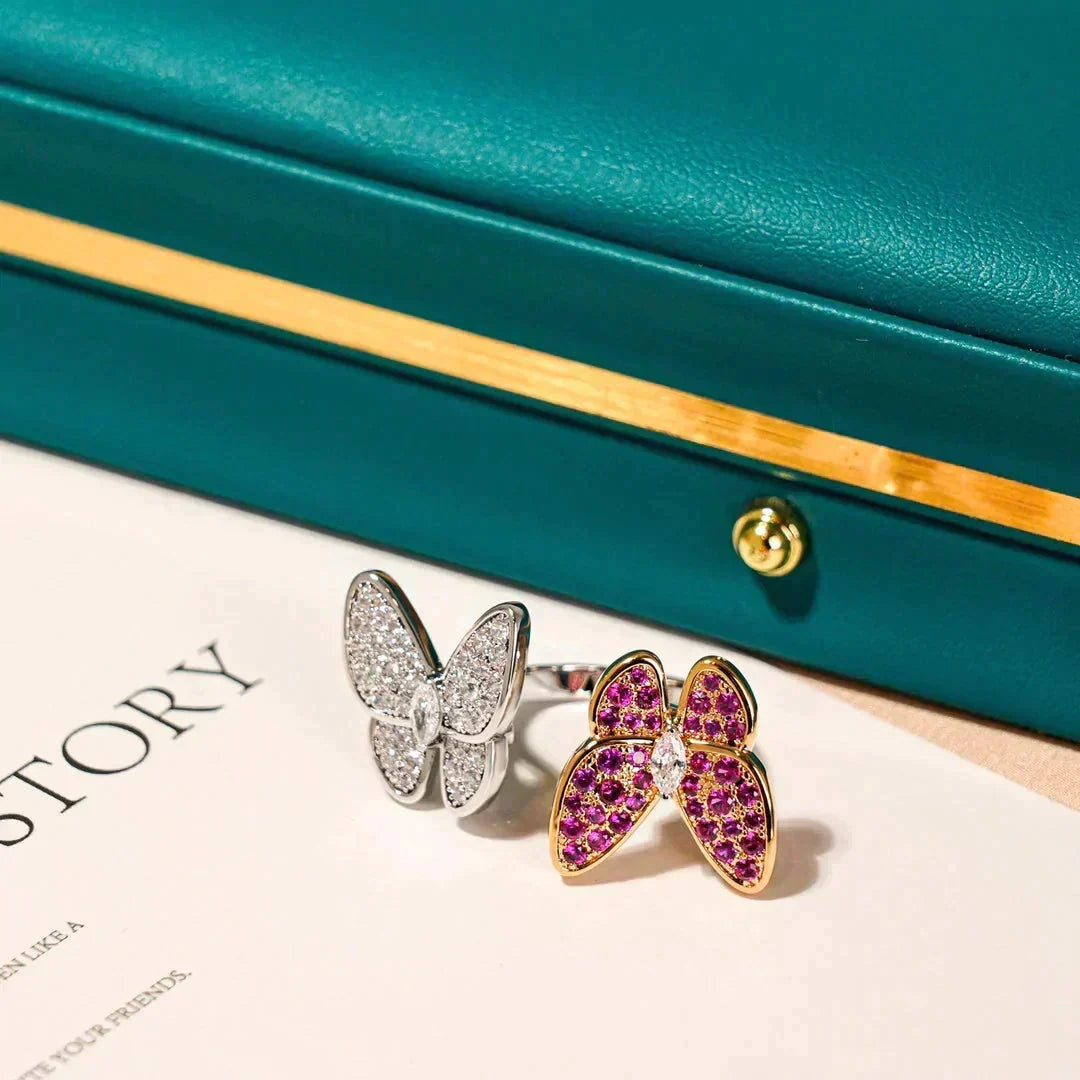 [Elara jewelsry ]TWIN BUTTERFLY DIAMOND RING