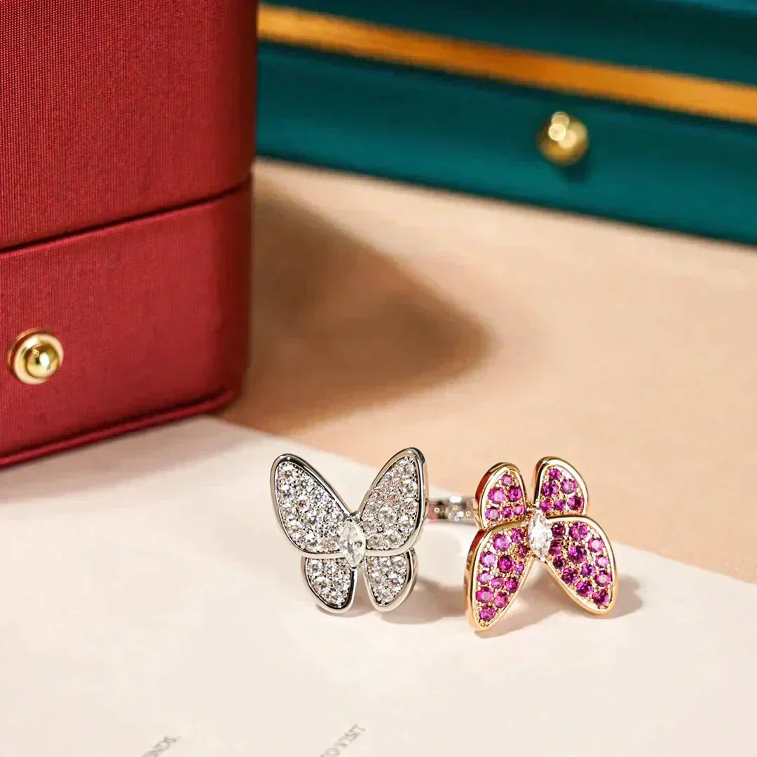 [Elara jewelsry ]TWIN BUTTERFLY DIAMOND RING