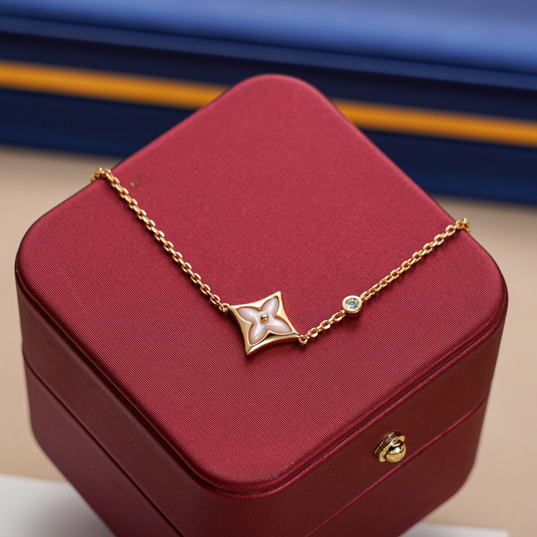 [Elara jewelsry ]STAR 1 DIAMOND PINK GOLD BRACELET