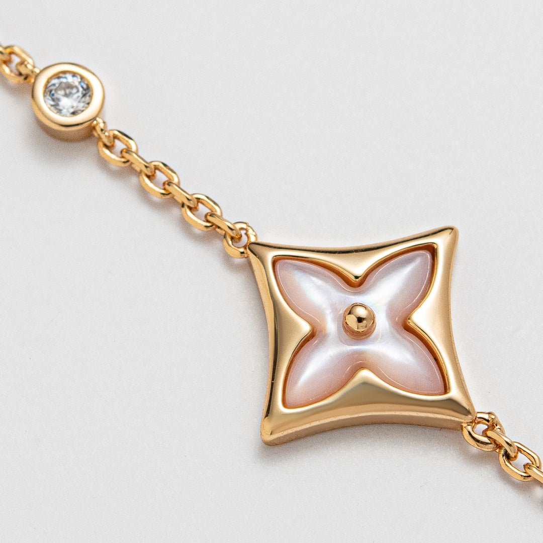 [Elara jewelsry ]STAR 1 DIAMOND PINK GOLD BRACELET
