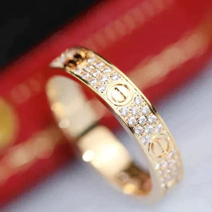 [Elara jewelsry ]LOVE RING 3.6MM DIAMOND PAVED