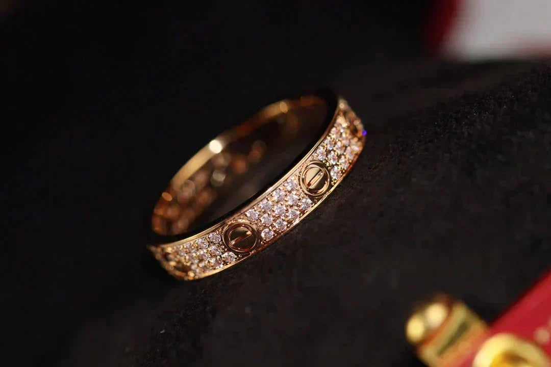 [Elara jewelsry ]LOVE RING 3.6MM DIAMOND PAVED