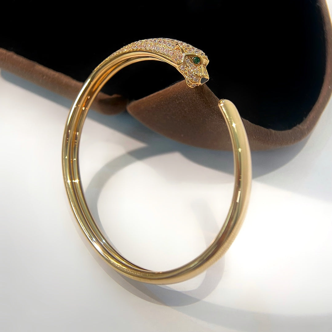 [Elara jewelsry ]PANTHERE GOLD DIAMOND OPEN BRACELET
