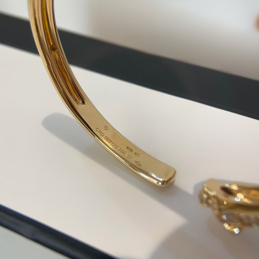 [Elara jewelsry ]PANTHERE GOLD DIAMOND OPEN BRACELET