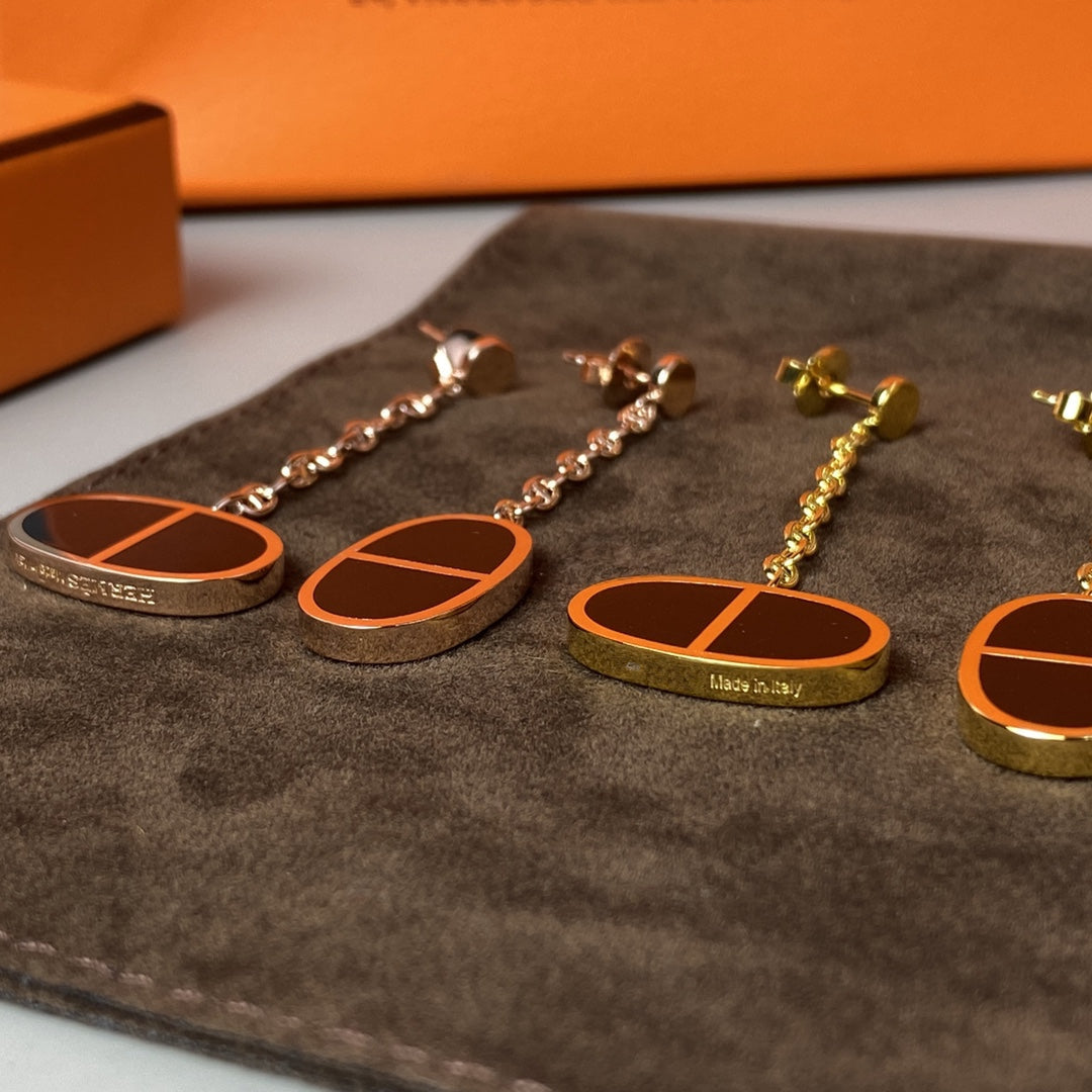 [Elara jewelsry ]CHAINE VERSO BLACK CERAMIC EARRINGS
