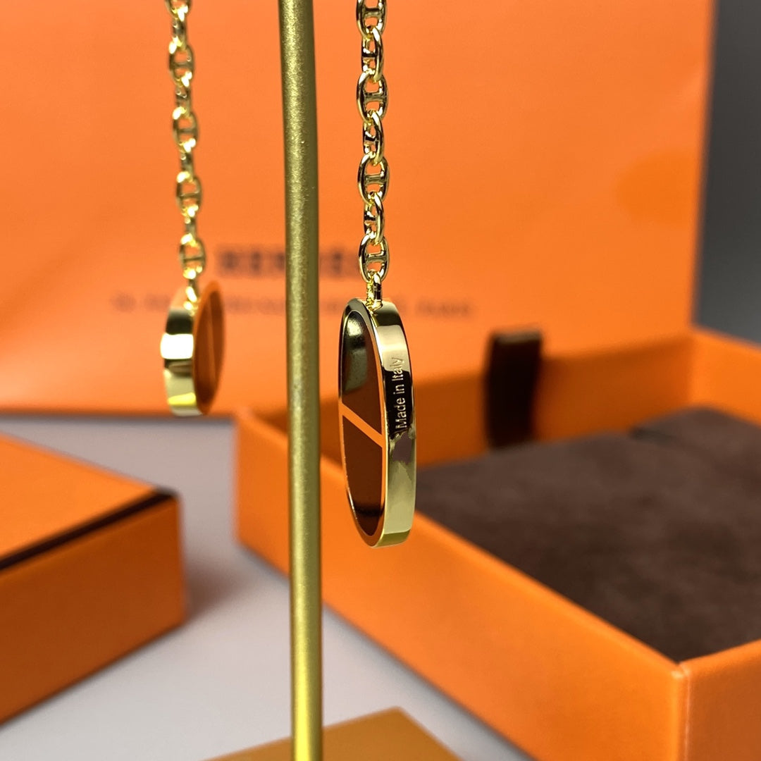 [Elara jewelsry ]CHAINE VERSO BLACK CERAMIC EARRINGS