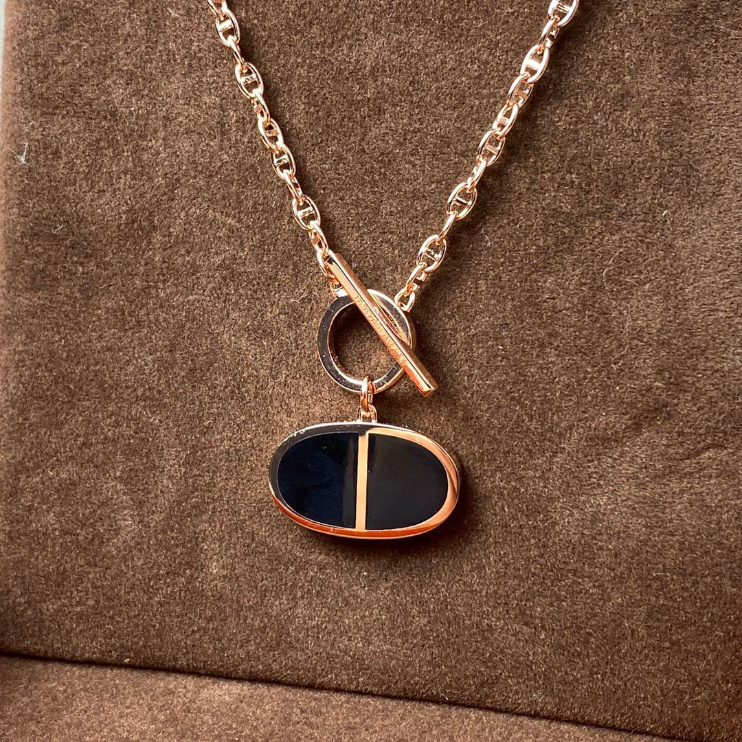 [Elara jewelsry ]CHAINE VERSO BLACK CERAMIC NECKLACE