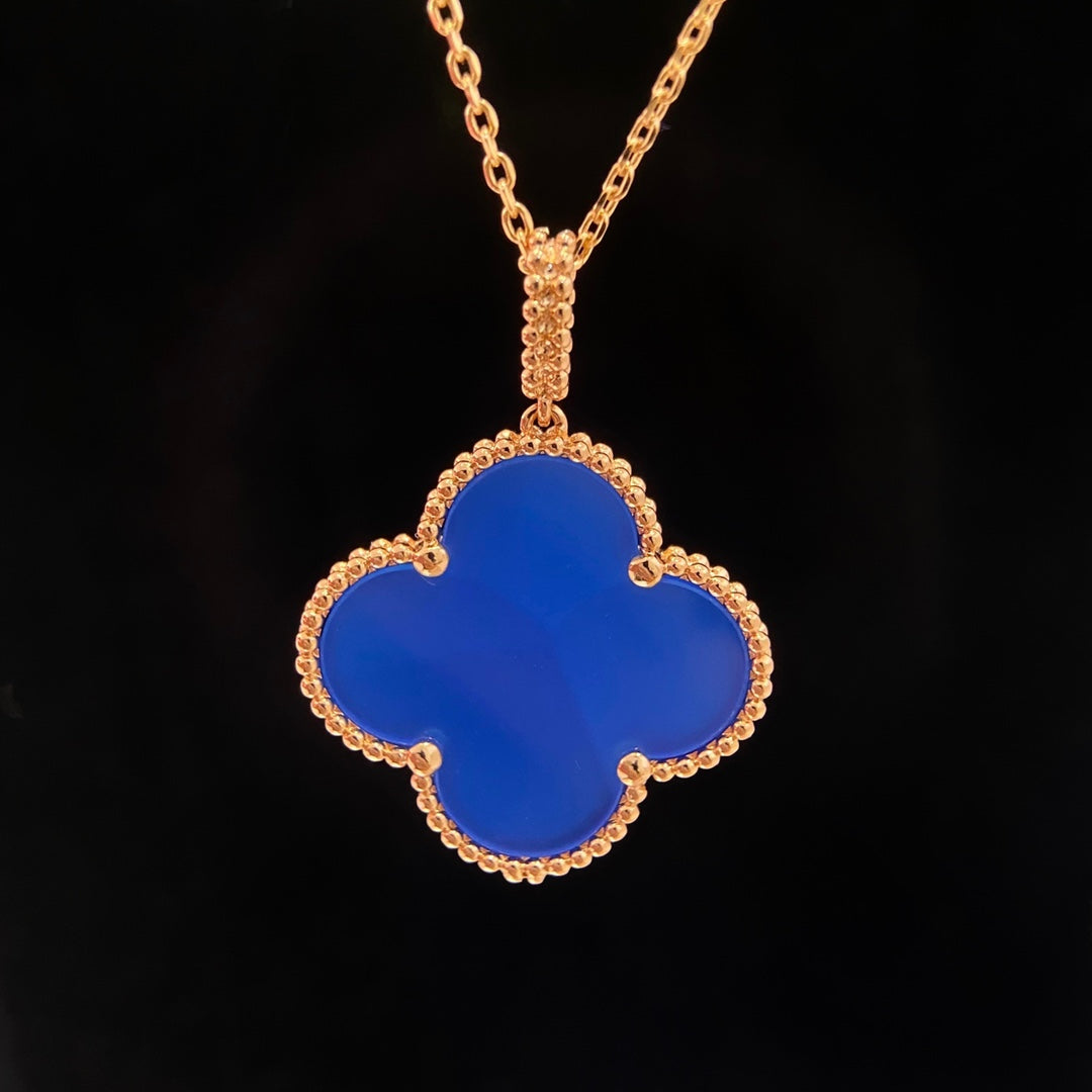 [Elara jewelsry ]CLOVER 25MM NECKLACE TURQUOISE ROSE GOLD