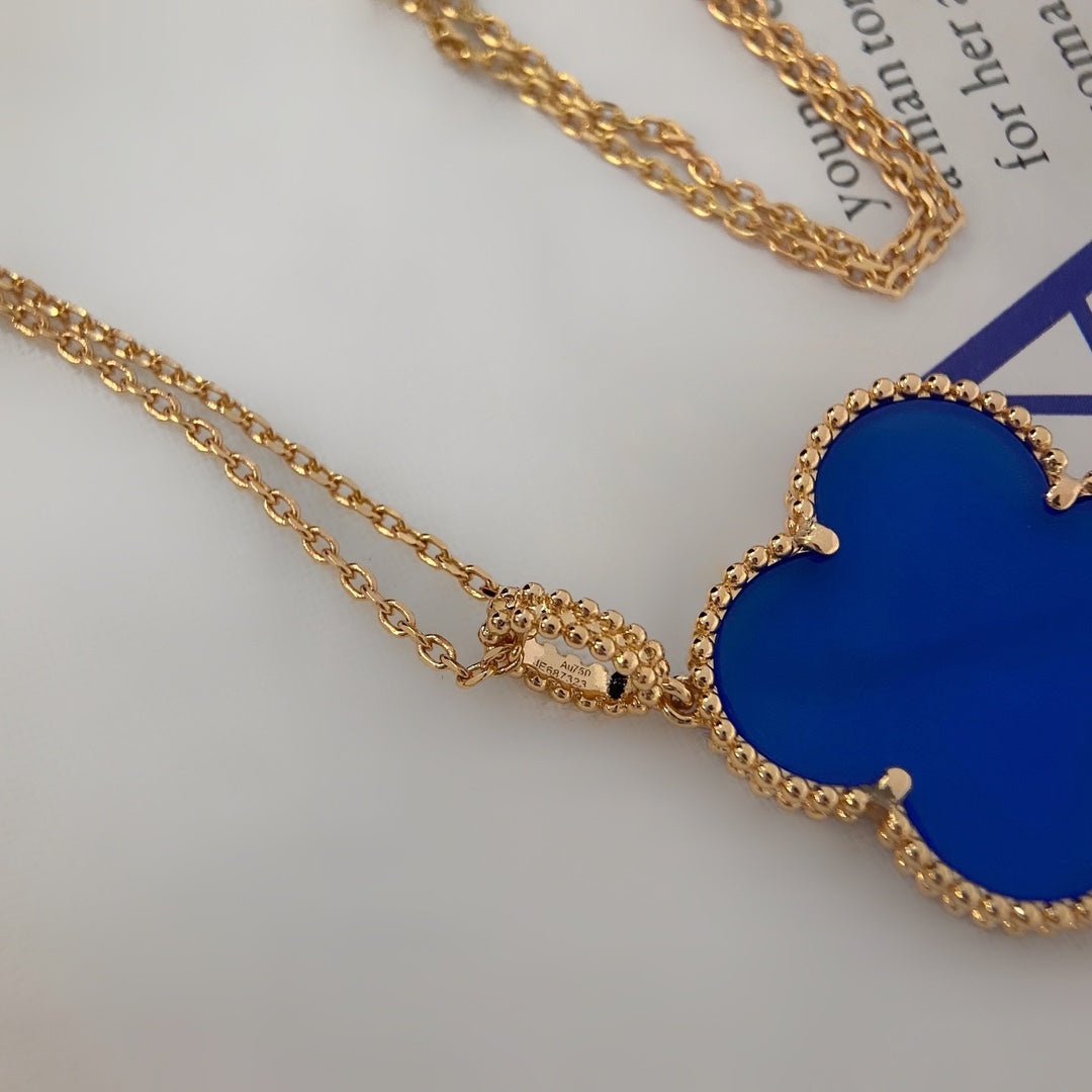 [Elara jewelsry ]CLOVER 25MM NECKLACE TURQUOISE ROSE GOLD