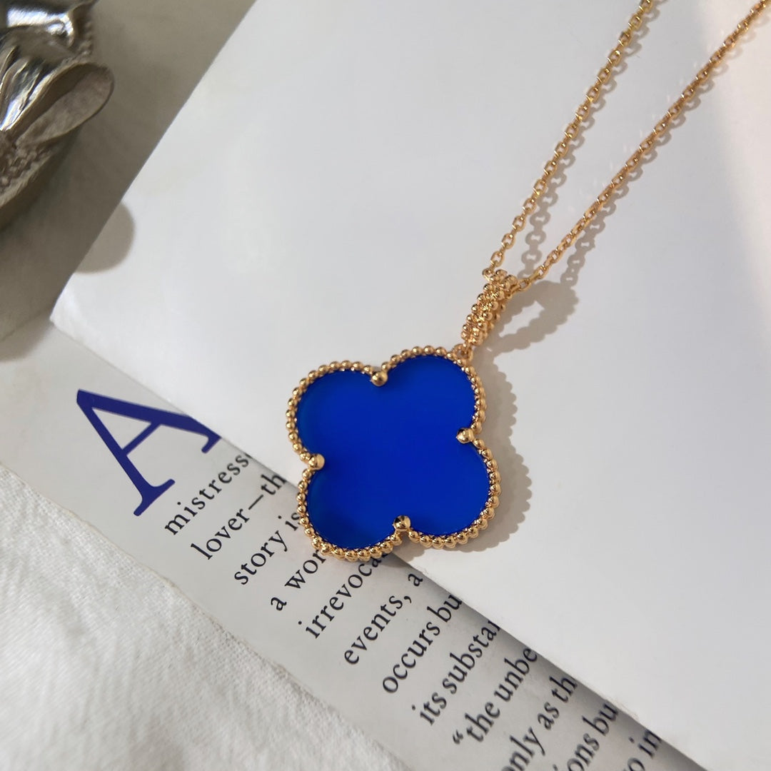 [Elara jewelsry ]CLOVER 25MM NECKLACE TURQUOISE ROSE GOLD