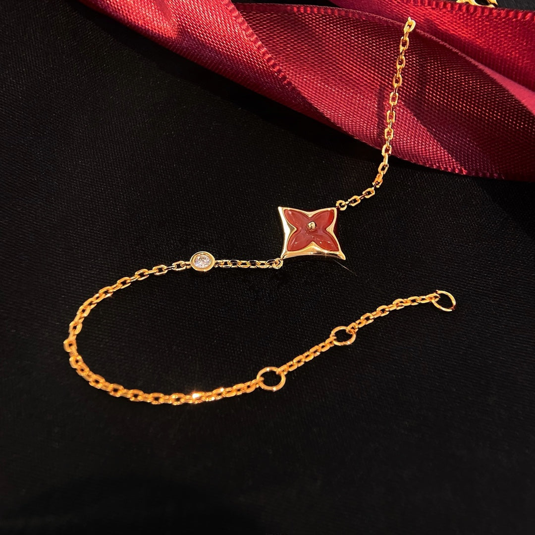 [Elara jewelsry ]COLOR STAR CARNELIAN PINK GOLD DIAMOND BRACELET