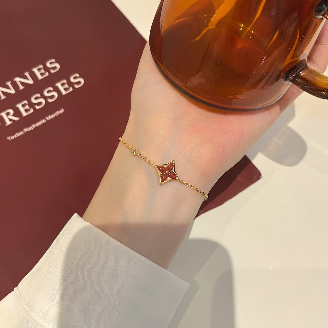 [Elara jewelsry ]COLOR STAR CARNELIAN PINK GOLD DIAMOND BRACELET