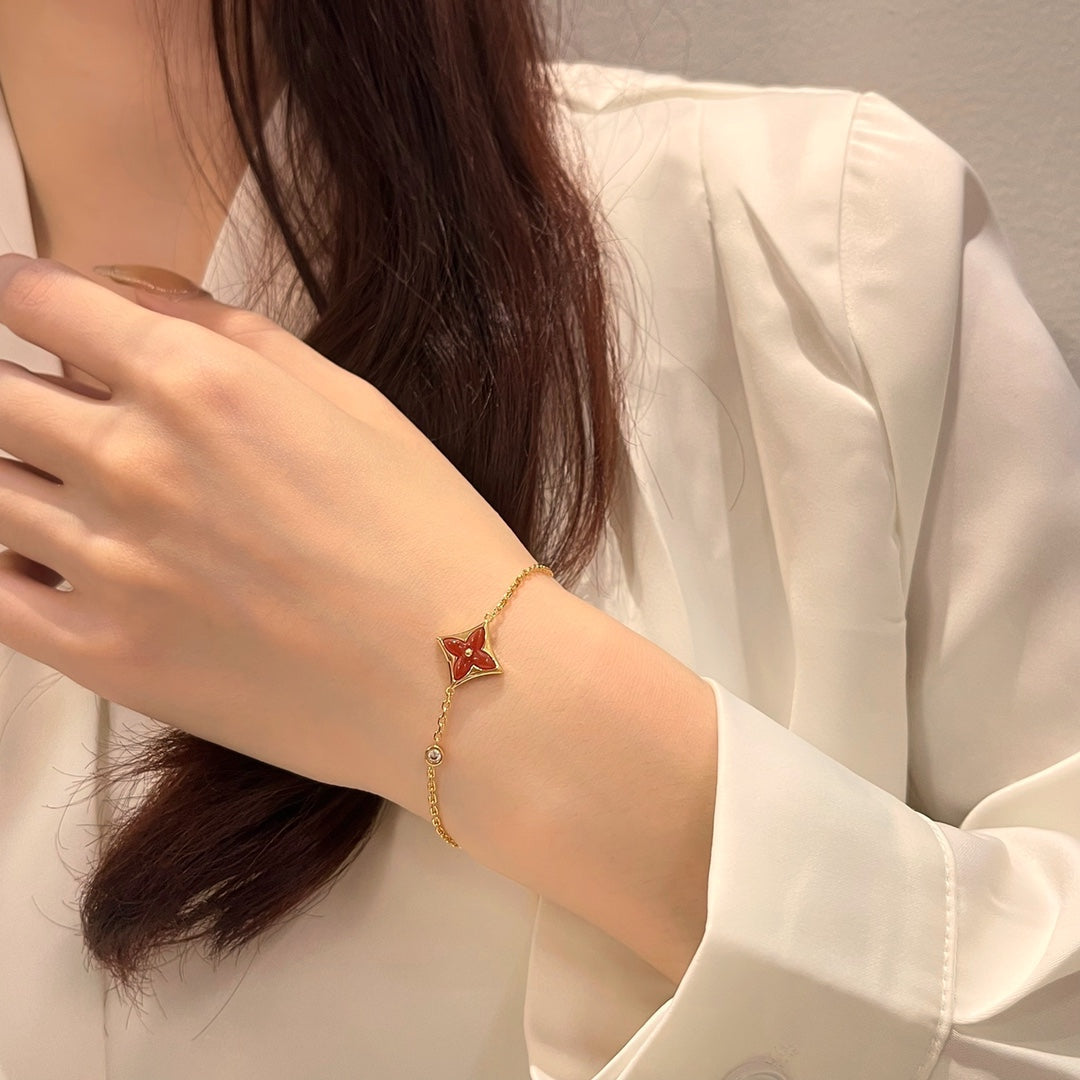 [Elara jewelsry ]COLOR STAR CARNELIAN PINK GOLD DIAMOND BRACELET