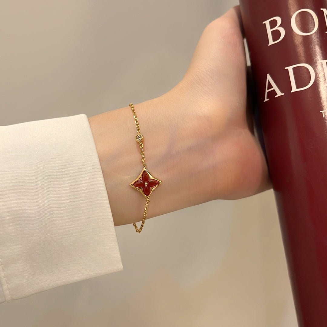 [Elara jewelsry ]COLOR STAR CARNELIAN PINK GOLD DIAMOND BRACELET