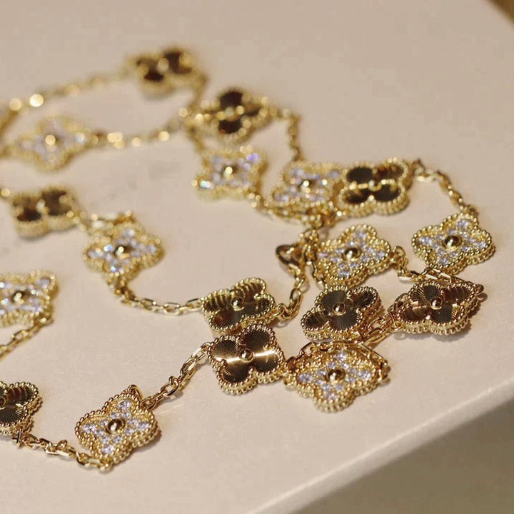 [Elara jewelsry ]CLOVER 20 MOTIFS LASER DIAMOND NECKLACE