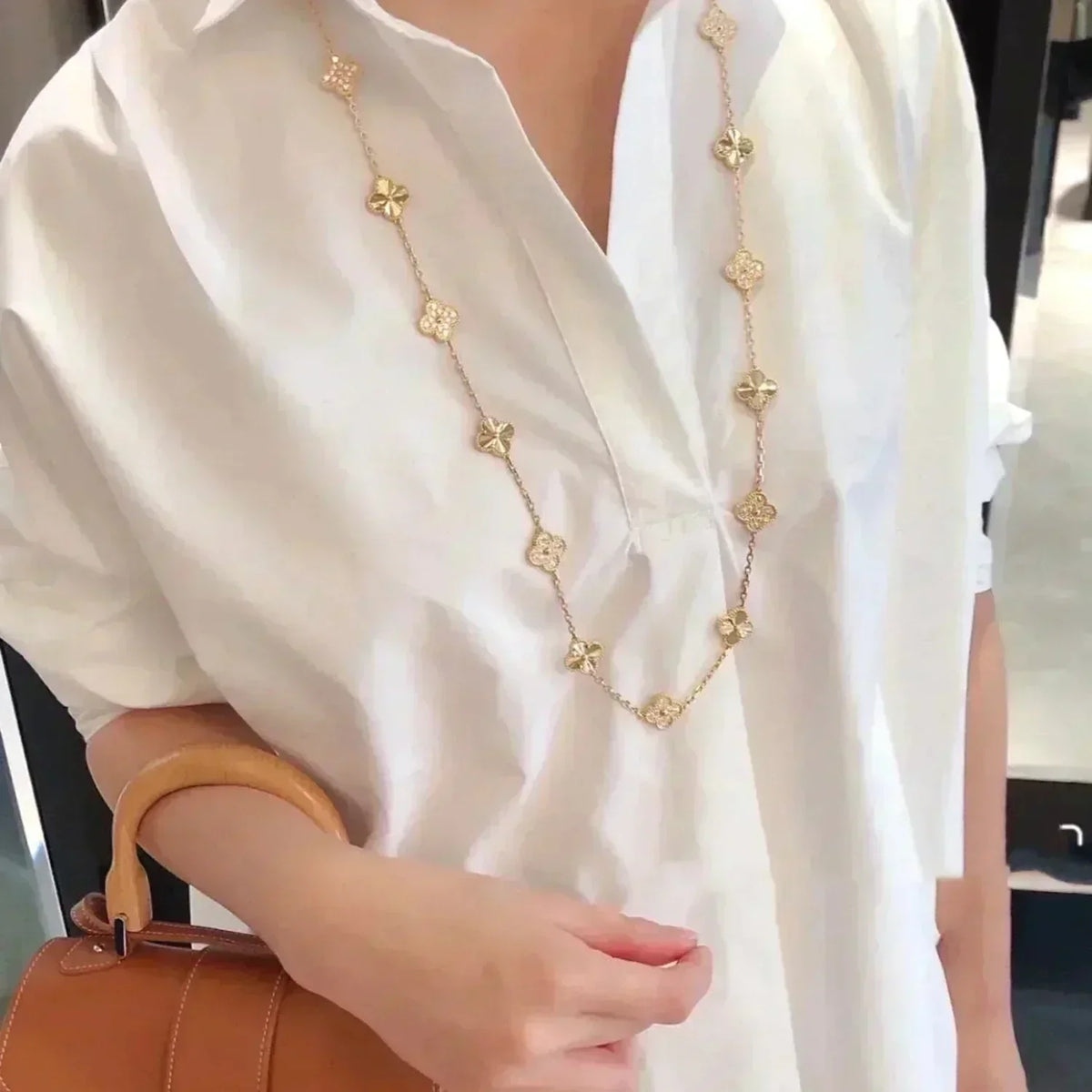 [Elara jewelsry ]CLOVER 20 MOTIFS LASER DIAMOND NECKLACE