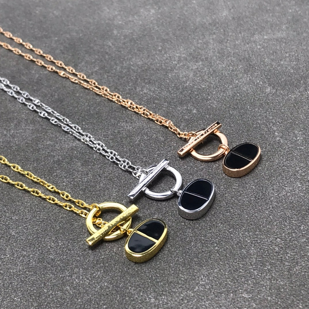 [Elara jewelsry ]CHAINE VERSO BLACK CERAMIC  NECKLACE