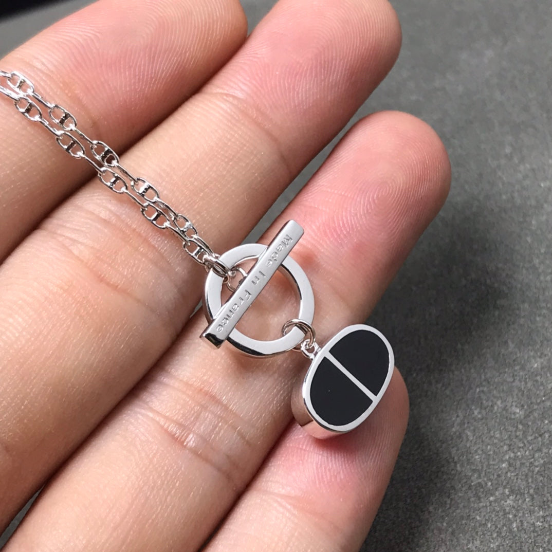 [Elara jewelsry ]CHAINE VERSO BLACK CERAMIC  NECKLACE