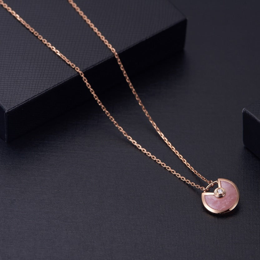 [Elara jewelsry ]AMULETTE ROSE GOLD PINK MOP NECKLACE