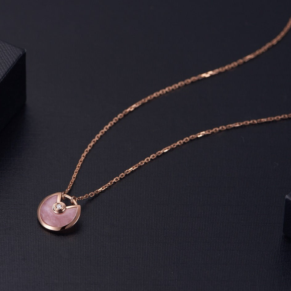 [Elara jewelsry ]AMULETTE ROSE GOLD PINK MOP NECKLACE