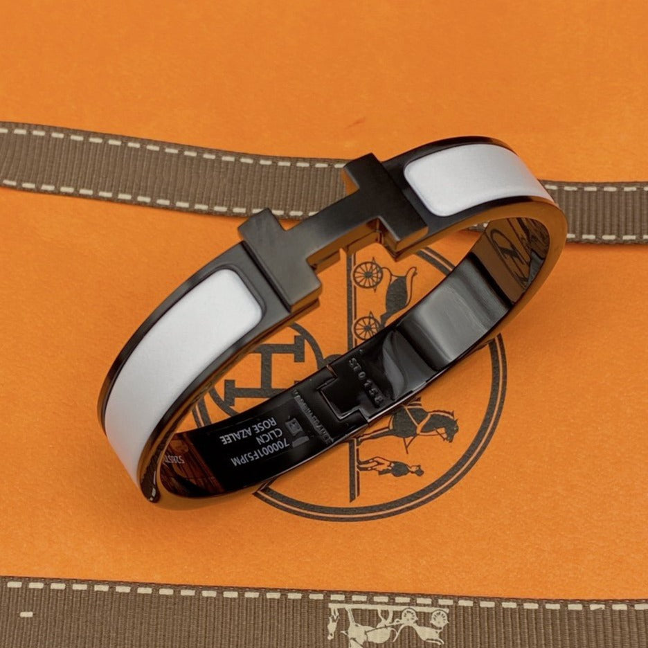 [Elara jewelsry ]H BRACELET 12MM BLACK WHITE CERAMIC