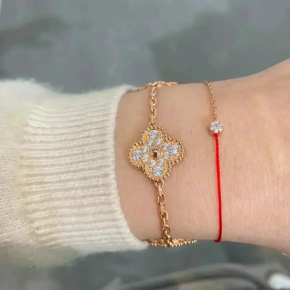 [Elara jewelsry ] CLOVER 5 MOTIF FULL DIAMOND BRACELET COLLECTION