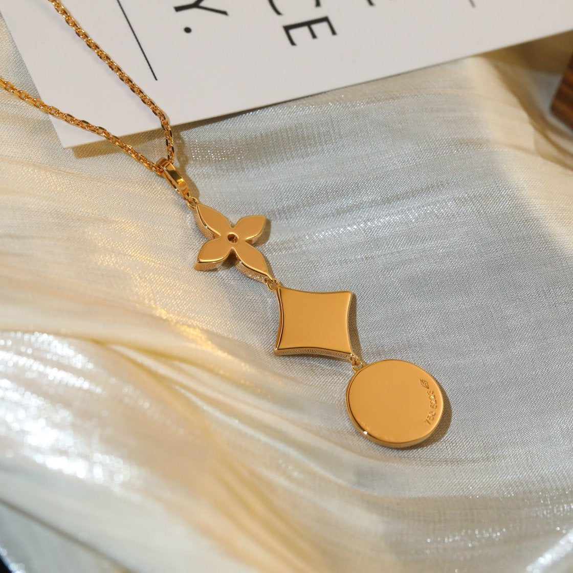 [Elara jewelsry ]STAR AND SUN DIAMOND PINK GOLD NECKLACE