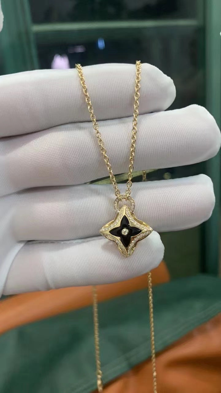 [Elara jewelsry ]STAR PEDANT PINK GOLD DIAMOND NECKLACE