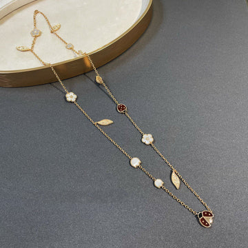 [Elara jewelsry ]LUCKY SPRING 15 MOTIFS GOLD NECKLACE