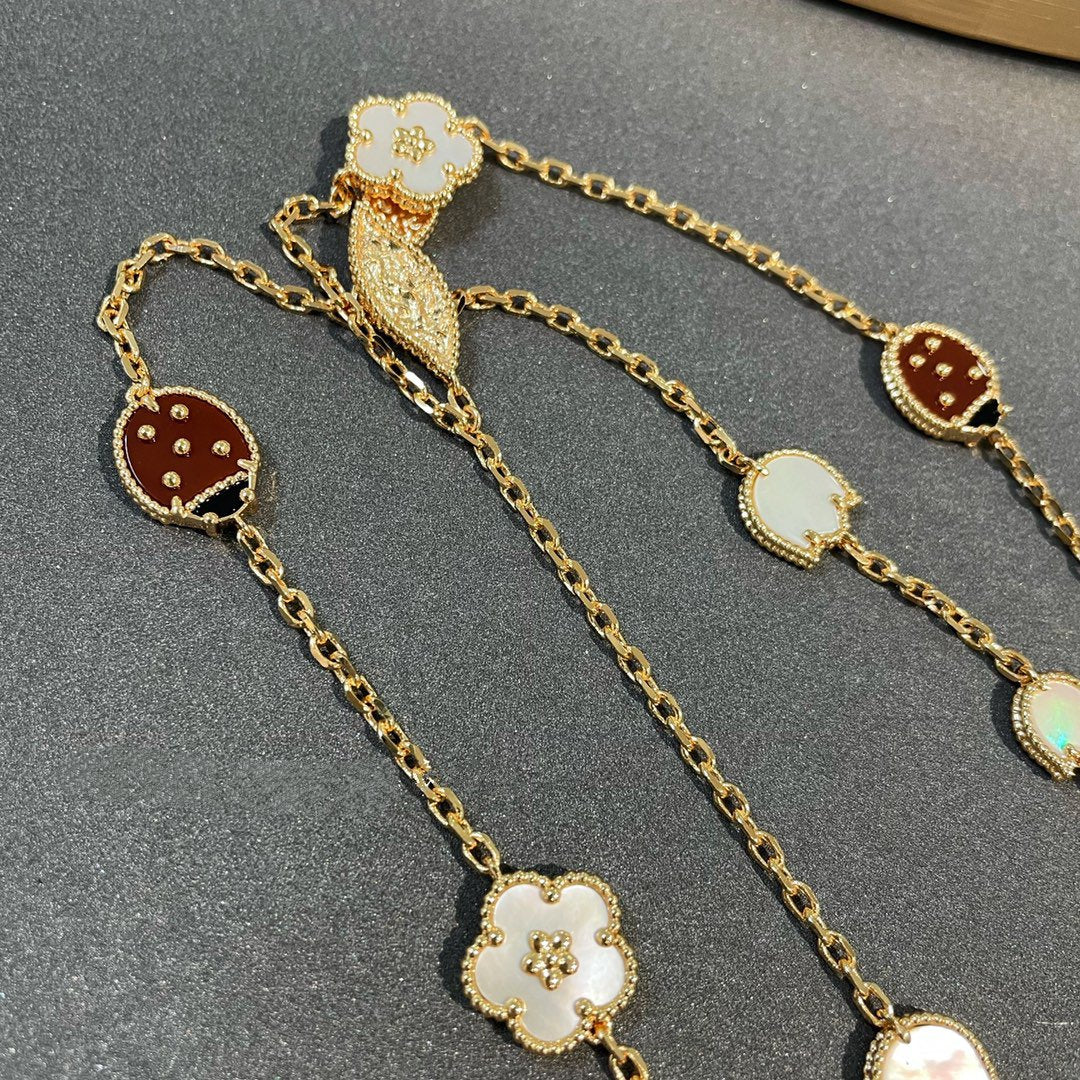 [Elara jewelsry ]LUCKY SPRING 15 MOTIFS GOLD NECKLACE