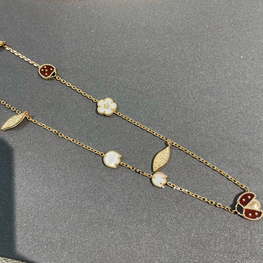 [Elara jewelsry ]LUCKY SPRING 15 MOTIFS GOLD NECKLACE