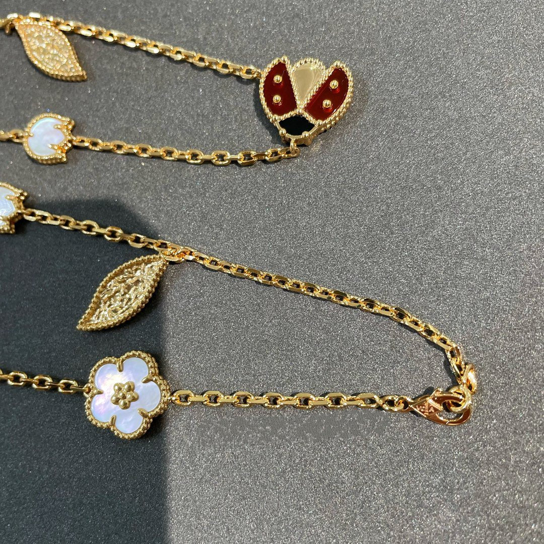 [Elara jewelsry ]LUCKY SPRING 15 MOTIFS GOLD NECKLACE