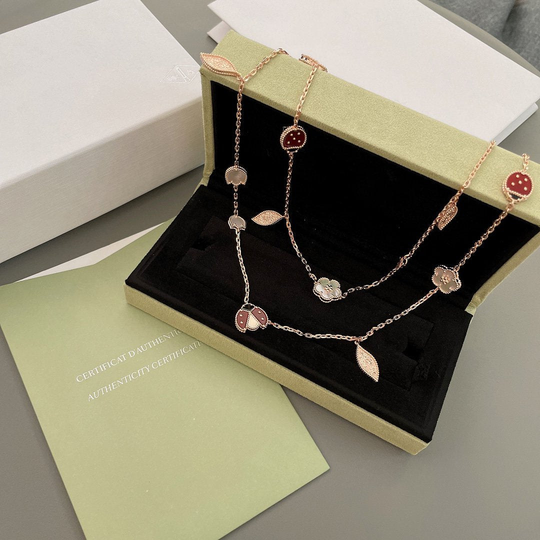 [Elara jewelsry ]LUCKY SPRING 15 MOTIFS ROSE GOLD NECKLACE
