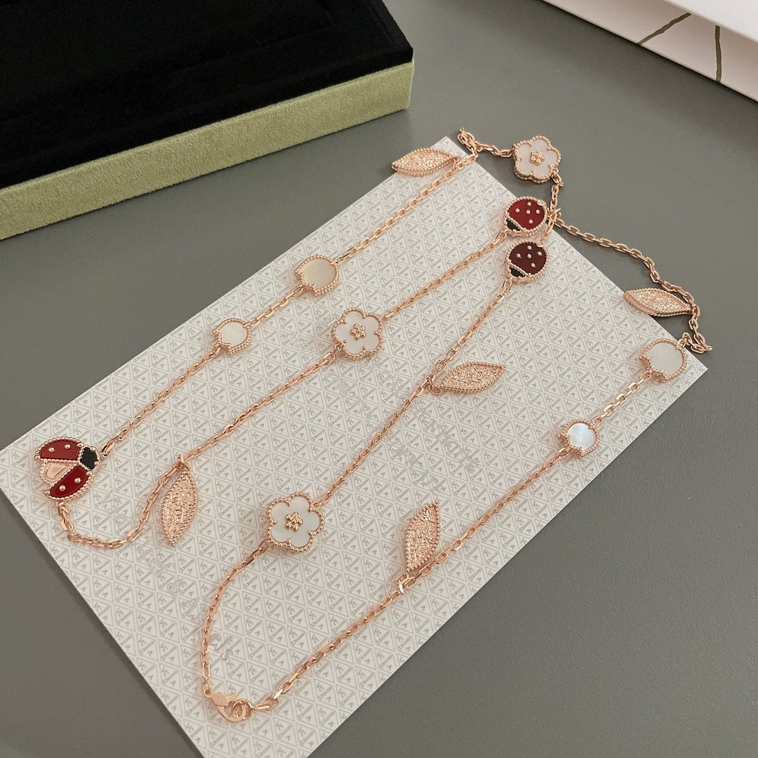 [Elara jewelsry ]LUCKY SPRING 15 MOTIFS ROSE GOLD NECKLACE