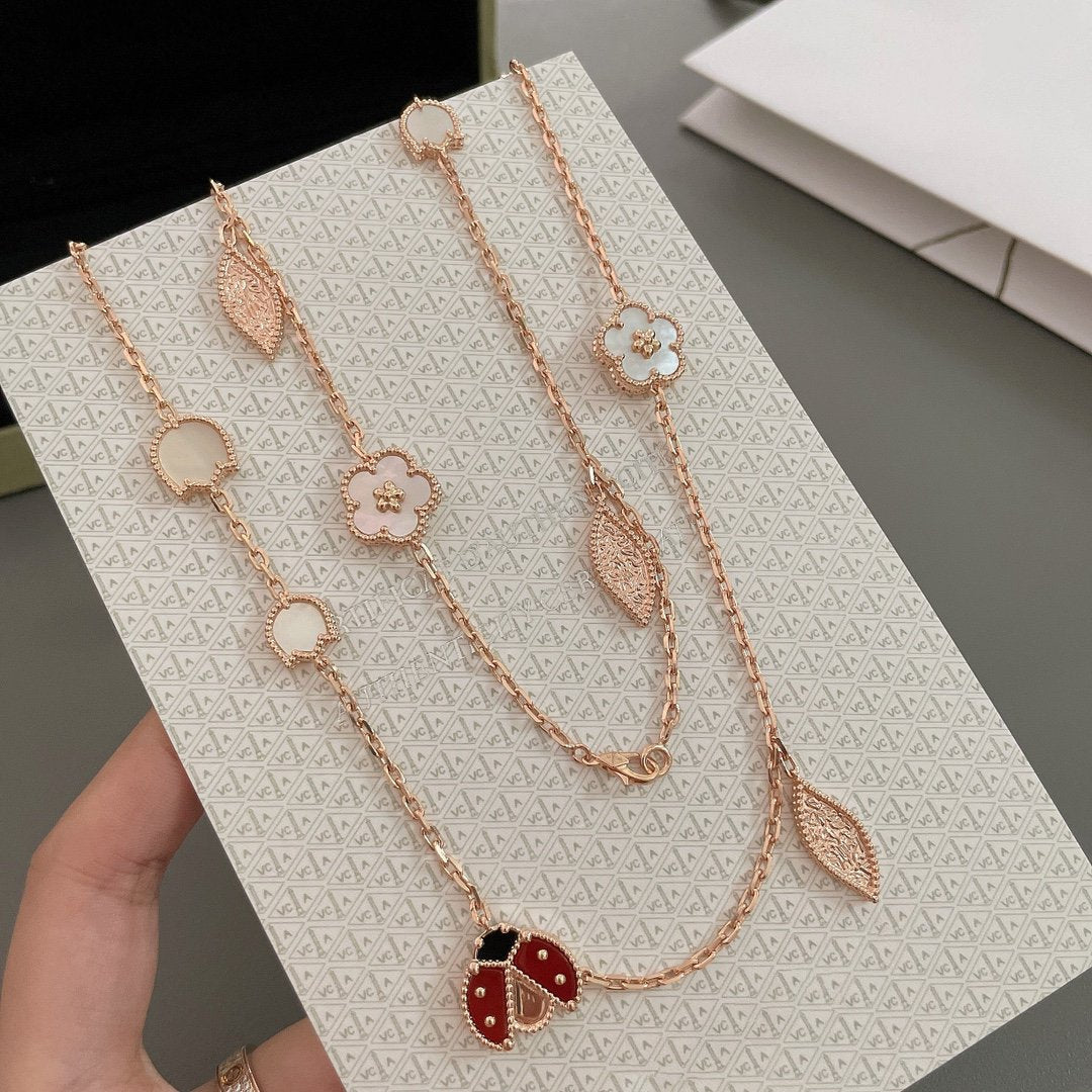 [Elara jewelsry ]LUCKY SPRING 15 MOTIFS ROSE GOLD NECKLACE