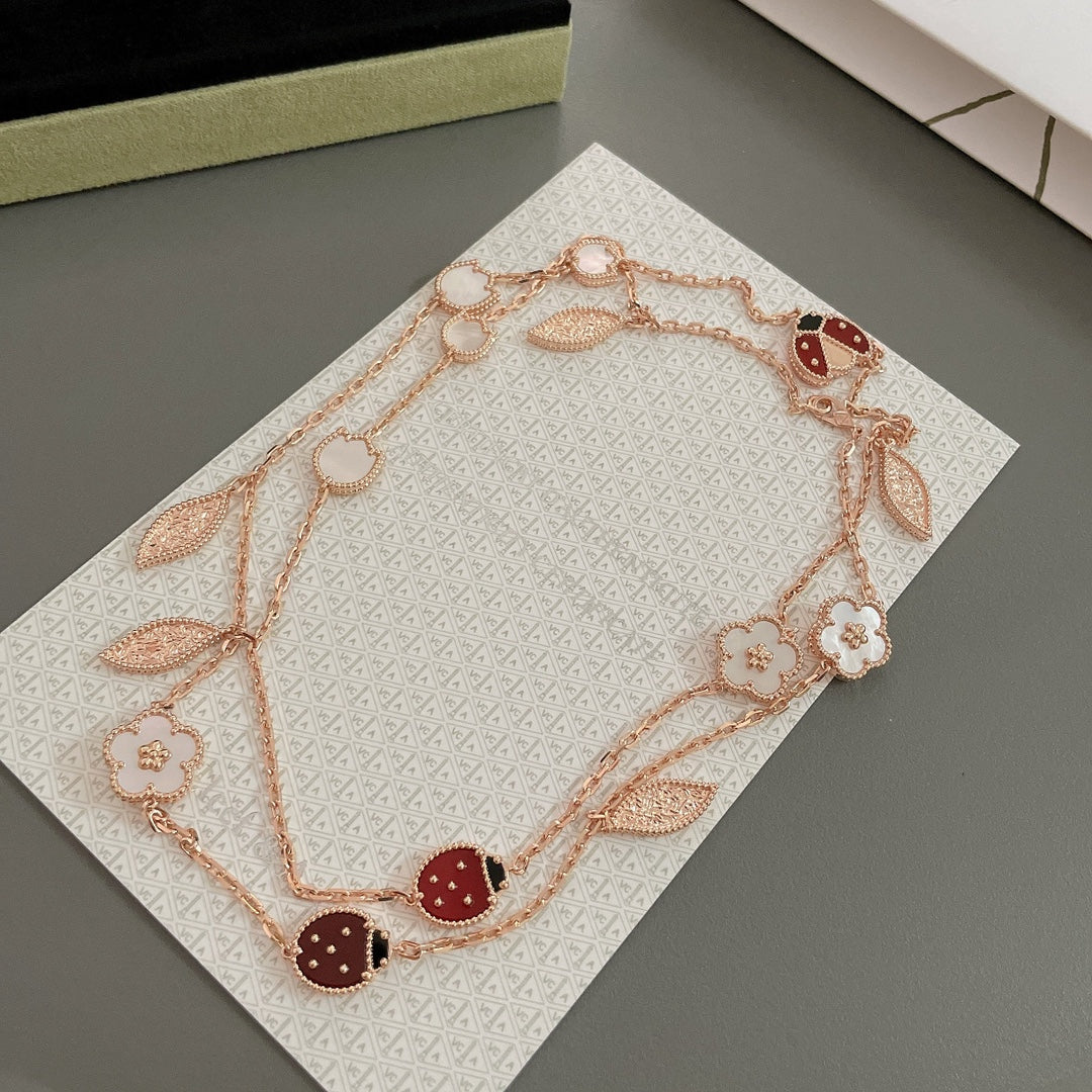 [Elara jewelsry ]LUCKY SPRING 15 MOTIFS ROSE GOLD NECKLACE
